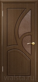 Межкомнатная дверь Греция, 800*2000, Орех, Walsta, (стекло бронза)