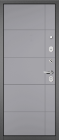 Стальная дверь, TRUST ECO 182/193, черный матовый-гриджио, 960*2050 (Пр), в комплекте с замком, Мастино