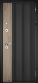 Входная дверь TRUST ECO 401/161, черный матовый/дуб галифакс медовый-дуб галифакс медовый, 860*2050 (Пр), в компле