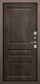 Стальная дверь, Термо Лайт Д44 термо, медь-тиковое дерево, 960*2050 (Пр), в комплекте с замком, Волга-Бункер