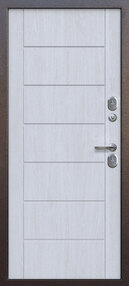 Стальная дверь, ISOTERMA 11см, медь-астана милки, 860*2050 (Л), в комплекте с замком, Ferroni