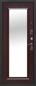 Стальная дверь, Гарда 7,5 ЗЕРКАЛО, серебро-венге, 860*2050 (Л), Зеркало, в комплекте с замком, Ferroni