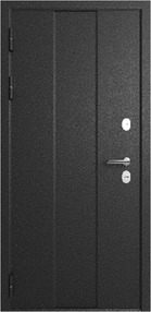 Стальная дверь, Эталон Термо-4, букле черный-астана эш уайт, 960*2050 (Л), терморазрыв, в комплекте с замком, Эталон