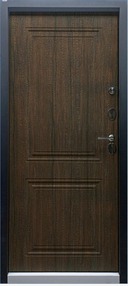 Стальная дверь, Эталон Термо-2, черный муар-тиковое дерево, 960*2050 (Пр), терморазрыв, в комплекте с замком, Эталон