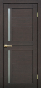 Межкомнатная дверь L22, 600*2000, Венге 3Д, FLYDOORS, (стекло матовое)