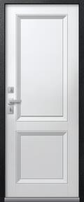 Входная дверь Т-3 Premium, черный муар/распил графит-кашемир белый, 860*2050 (Л), в ком-те с замком, Центурион