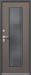 Входная дверь Т-2 Premium, антрацит муар-софт ясень грей, 860*2050 (Л), Стеклопакет 48мм, в ком-те с замком, Центу