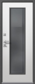 Стальная дверь, Т-2 Premium, антрацит муар-софт ясень белый, 960*2050 (Пр), Стеклопакет 48мм, в ком-те с замком, Центурион