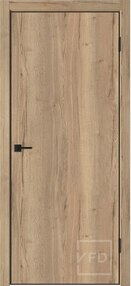 Межкомнатная дверь Basic, 600*2000, Texas oak, ВФД (глухая), ABS black