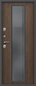 Стальная дверь, Т-1000, пепельный муар-миндаль, 860*2050 (Пр), Стеклопакет, в комплекте с замком, Центурион