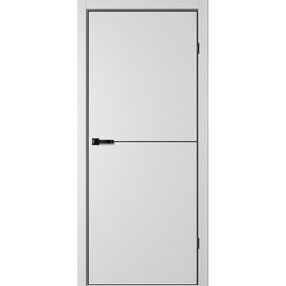 Межкомнатная дверь TR05, 800*2000, Сильвер, FLYDOORS (глухая), кромка АЛ черный