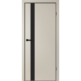 Межкомнатная дверь TR06, 800*2000, Айриш, FLYDOORS, (стекло черное), кромка АЛ черный