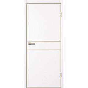 Межкомнатная дверь TR03, 700*2000, Арктик, FLYDOORS (глухая), кромка АЛ шампань