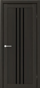 Межкомнатная дверь Франкфурт, 600*2000, Кипарис темный, Albero, (стекло черное)