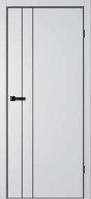 Межкомнатная дверь TR02, 800*2000, Сильвер, FLYDOORS (глухая), кромка АЛ черный