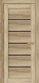 Межкомнатная дверь Рио, 700*2000, Дуб европейский, ДВЕРНЫЕ РЕШЕНИЯ, (стекло черное)