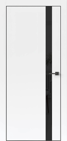 Межкомнатная дверь Прима, 900*2000, Белый, ДВЕРНЫЕ РЕШЕНИЯ, (стекло черное), чёрная ABS кромка