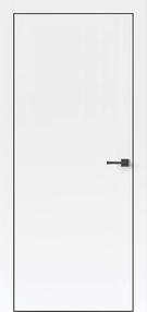 Межкомнатная дверь Прима, 700*2000, Белый, ДВЕРНЫЕ РЕШЕНИЯ (глухая), чёрная ABS кромка