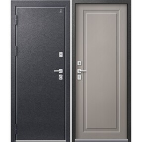 Стальная дверь, Т-4 NEW, антрацит муар-кашемир грей, 960*2050 (Л), в комплекте с замком, Центурион