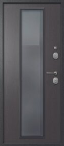 Входная дверь Эталон Термо-СП40, букле черный-венге, 860*2050 (Л), стеклопакет, в комплекте с замком, Эталон