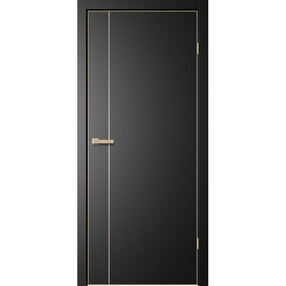 Межкомнатная дверь TR03, 600*2000, Титан, FLYDOORS (глухая), кромка AL шампань