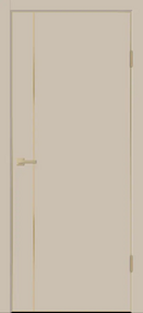 Межкомнатная дверь TECHNO GOLD MV1 с замком, 700*2000, Кварцит, Vell Doris (глухая), замок Morelli M1895 MSG молдинг шампань
