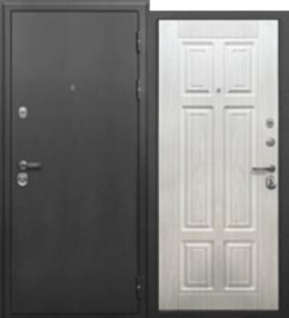 Стальная дверь, СОТКА, серебро-сосна белая, 960*2050 (Л), в комплекте с замком, Ferroni