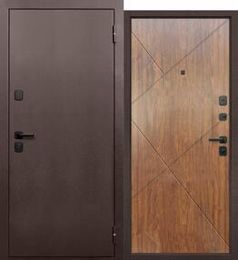 Стальная дверь, 7 см Гарда, медь-мореная береза, 860*2050 (Л), в комплекте с замком, Ferroni