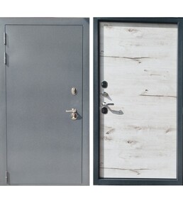 Стальная дверь, БАРИН-2, букле графит-арктик, 960*2050 (Пр), в комплекте с замком, Ferroni